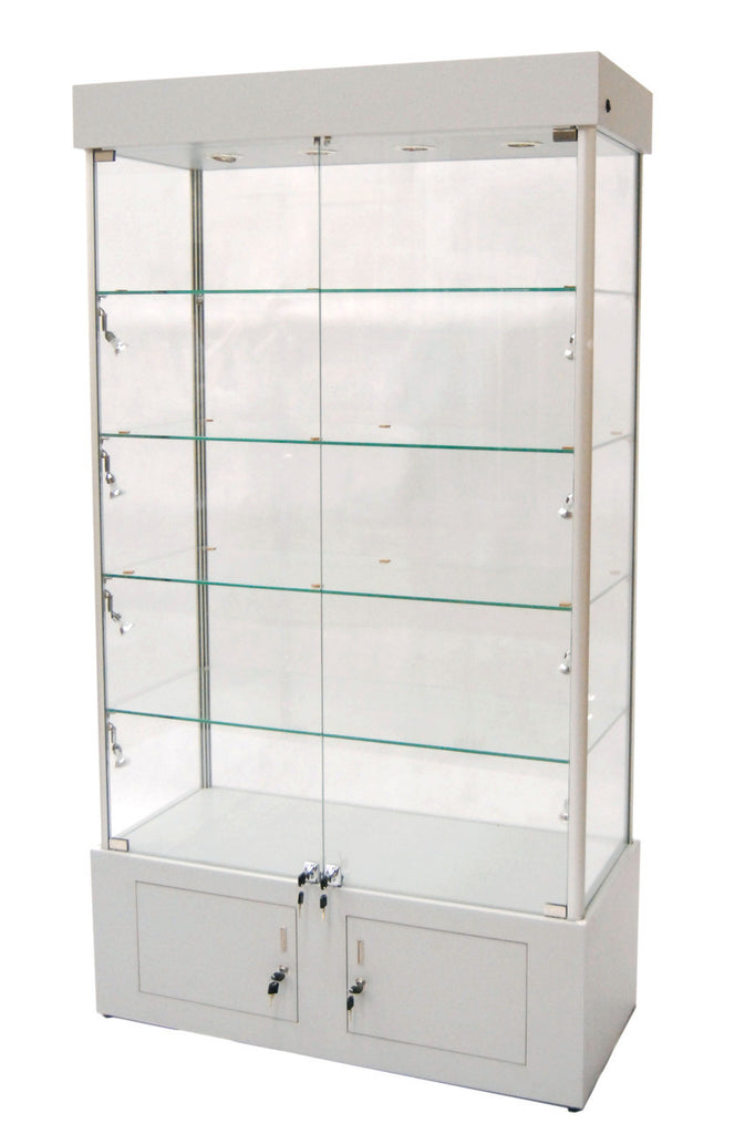 Glass Tower Display Case with Storage MM-SC-WL40SL