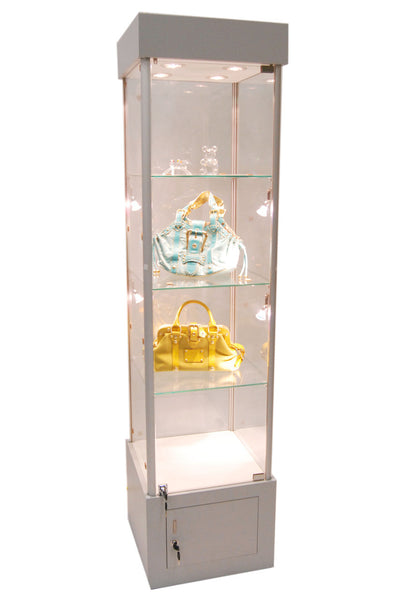 Glass Tower Display Case with Storage MM-SC-WL18SL