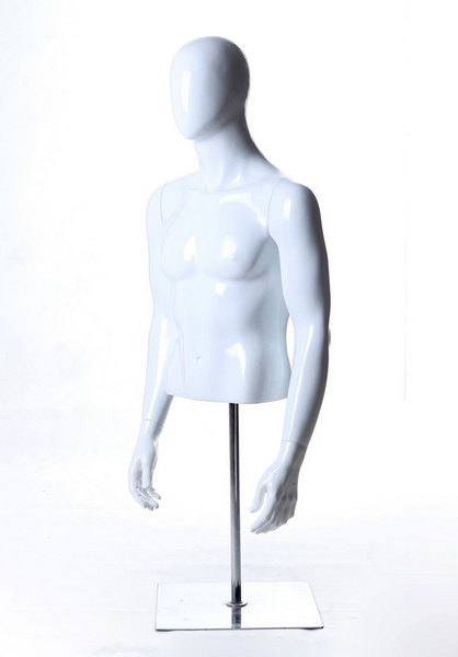 Male Egghead Mannequin Torso with Base MM-DBL6