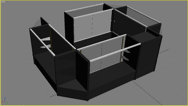 Black Corner Filler Display Case MM-SC-SCT-CBK