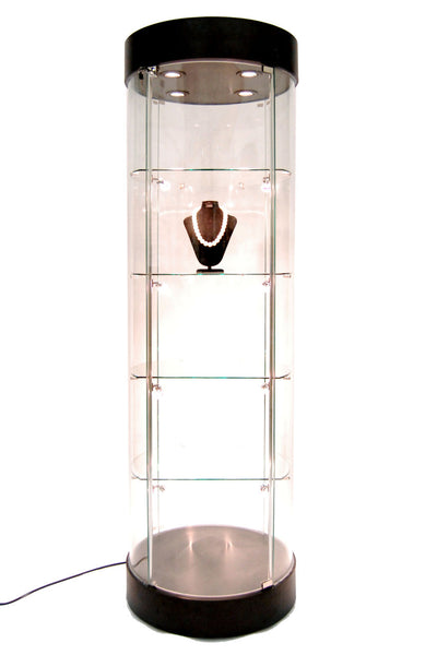 Black Round Tower Display Case MM-SC-RT-24R