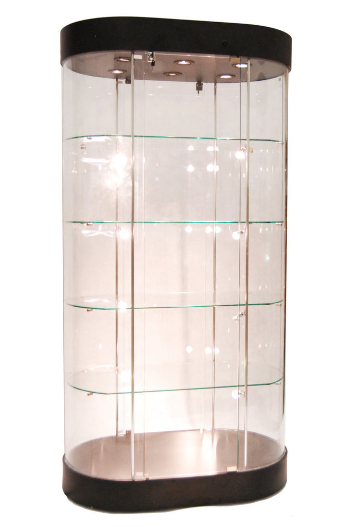 Glass display case tower